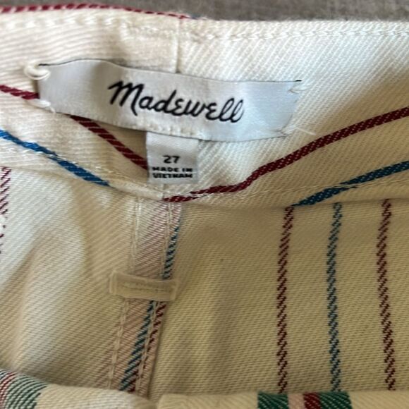 NWOT Madewell Emmmett wide leg High Rise Striped Crop Pants Sz 27 - Picture 8 of 8